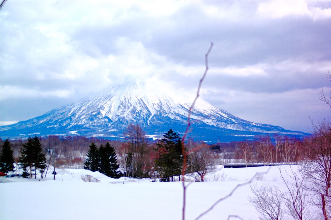 snow, winter, cold temperature, weather, sky, mountain, beauty in nature, nature, scenics, snowcapped mountain, tranquility, mountain range, tranquil scene, outdoors, cloud - sky, landscape, idyllic, day, tree, no people