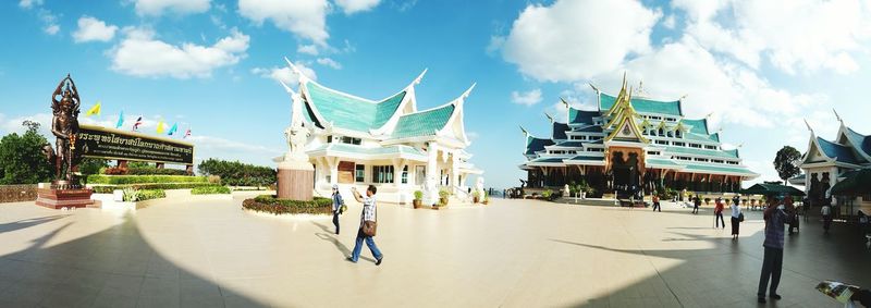 Panoramic view of historical building against cloudy sky