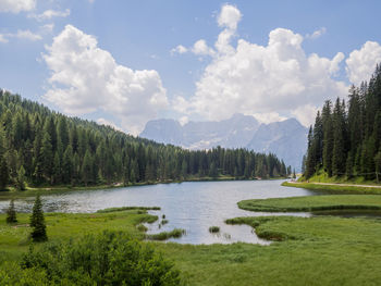 Scenic view of lake against sky - misurina lake, italy