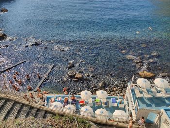 High angle view of beach