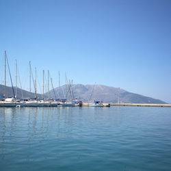 Sailboats in calm sea