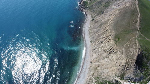 High angle view of sea shore