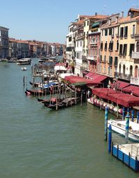 View of boats in canal