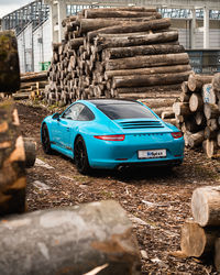 Stack of old car on rocks