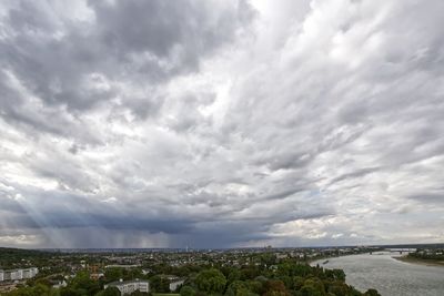 Panoramic view of buildings in city against sky