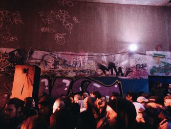 Blurred motion of man at night