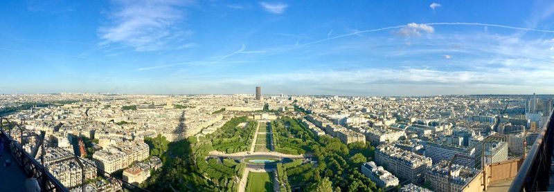 High angle view of city against cloudy sky