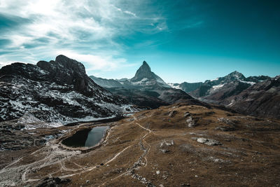 Scenic view of mountains against sky