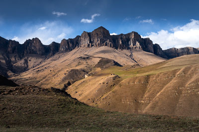 Scenic view of mountains against sky