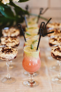 Close-up of food on table