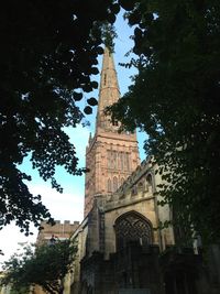 Low angle view of bell tower