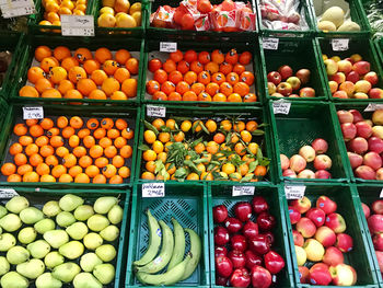 Various fruits for sale at market stall