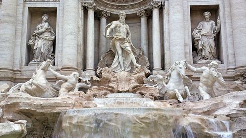 Low angle view of statue in fountain