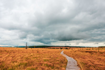 Scenic view of land against sky