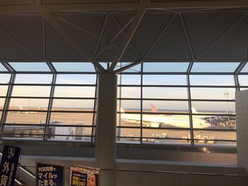 View of airport through window