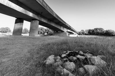 Bridge over river against sky