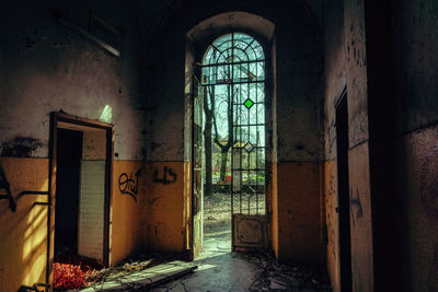 Entrance of abandoned building