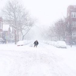 Man walking in snow