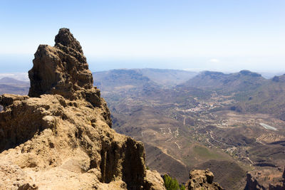 Scenic view of mountains against clear sky