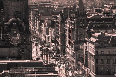 Aerial view of buildings in city