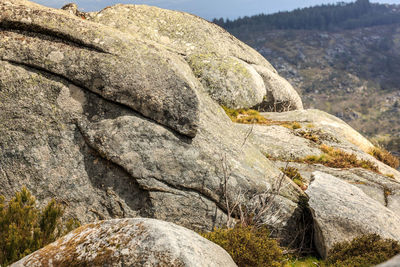 Close-up of rocks on mountain