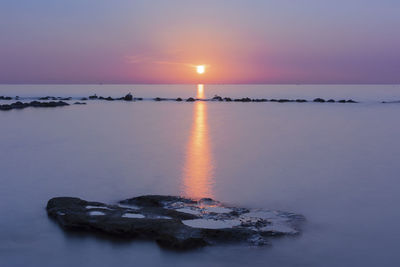 Overlooking the sea and sky sunset in the sea evening light, beautiful white clouds, twilight light