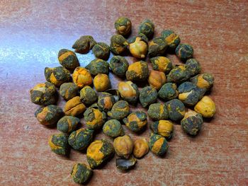 High angle view of fruits on table