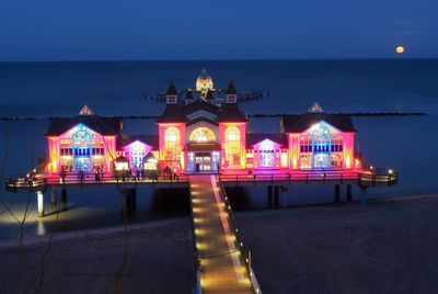 Illuminated built structure at night