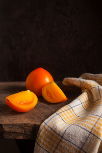 Close-up of food on table