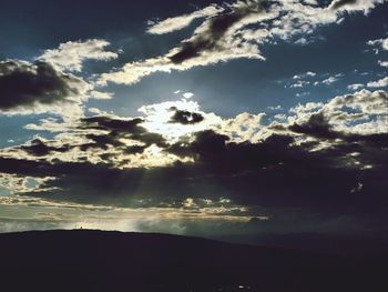 Low angle view of sky at sunset