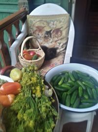 Close-up of vegetables on table