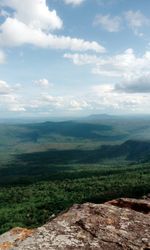 Scenic view of landscape against cloudy sky