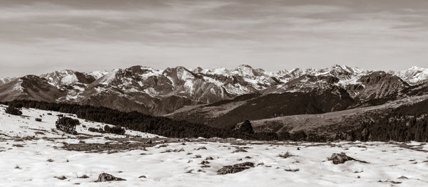 Scenic view of mountains against sky