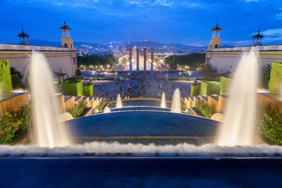 Water fountain in swimming pool