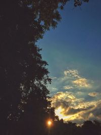 Silhouette of trees against sky at sunset
