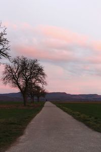 Road passing through field