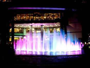 Illuminated built structure at night