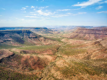 Scenic view of dramatic landscape against sky