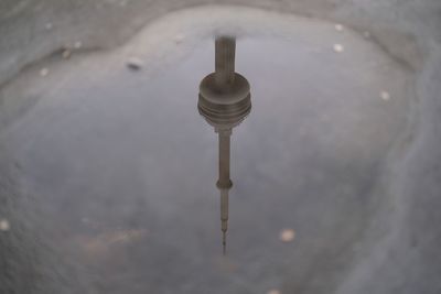 High angle view of water flowing from faucet