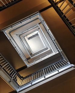 High angle view of spiral stairs