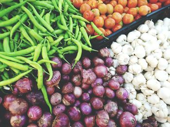 Vegetables for sale at market stall