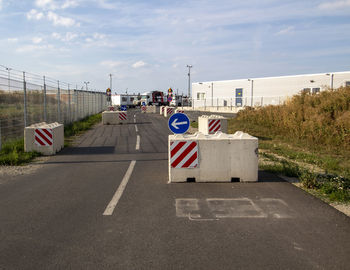 Kassel, germany  august 23 2022 concrete barriers restricting traffic to the car park.