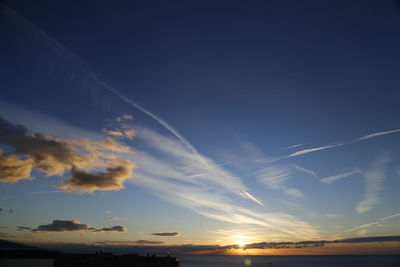 Low angle view of sky during sunset