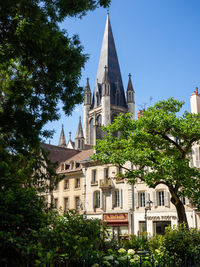 Low angle view of church against clear sky