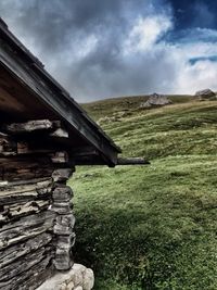 View of cloudy sky over field