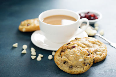 Close-up of cookies on table
