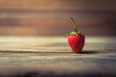 Close-up of strawberry on table