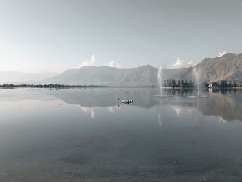 Panoramic view of lake against sky