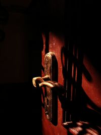 Close-up of metal door