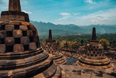 Ancient temple against sky